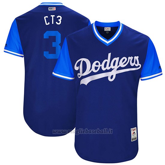 Maglia Baseball Uomo Los Angeles Dodgers 2017 Little League World Series Chris Taylor Royal
